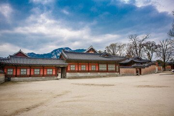 Gyeongbokgung Palace is the palace of Joseon Dynasty. South Korea. Seoul . Architecture of Korea