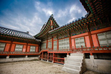 Fototapeta premium Gyeongbokgung Palace is the palace of Joseon Dynasty. South Korea. Seoul . Architecture of Korea