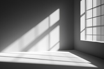 Obraz premium Abstract studio room with light and shadow from window background for product display presentation, ai