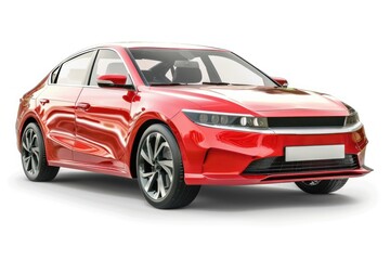Obraz premium Sleek red modern luxury sedan
