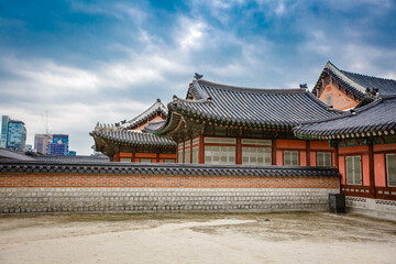 Fototapeta premium Gyeongbokgung Palace is the palace of Joseon Dynasty. South Korea. Seoul . Architecture of Korea