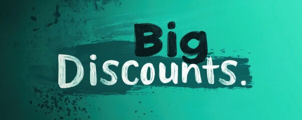 Minimalistic Black Friday sale poster with big discounts on a vibrant green background featuring bold typography