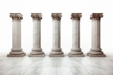 Obraz premium Supreme Court's marble columns, isolated on white background