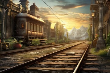 Obraz premium Railway railway vehicle train.