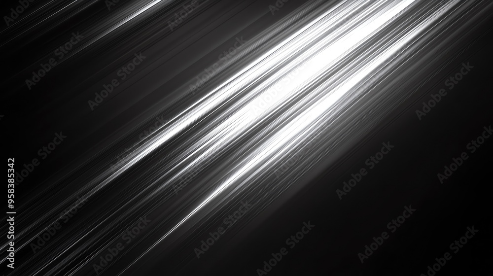 Poster abstract light rays create dynamic patterns against a dark background, invoking a sense of energy an