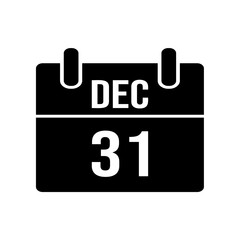 December 31 calendar icon. vector isolated on white background. simple and modern design