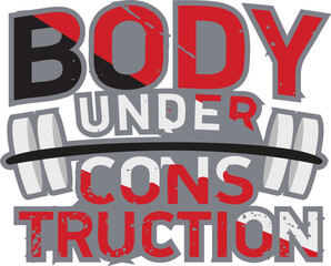 Body under constriction typography logo, gym logo typography