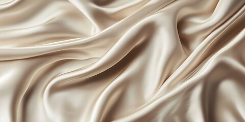 Obraz premium Creamy satin fabric draped in soft folds.