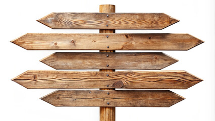 Wooden Directional Arrow Signs on a Post