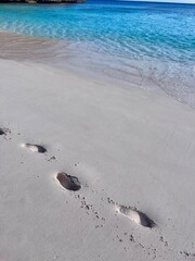 footprints on the beach