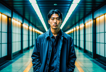 Fototapeta premium portrait of a handsome man in modern style