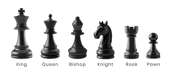 set of black chess