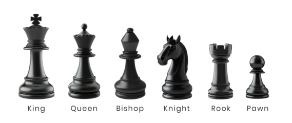 set of black chess