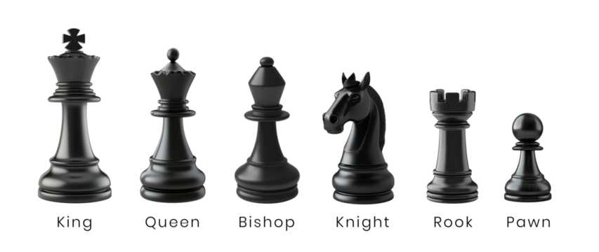 set of black chess