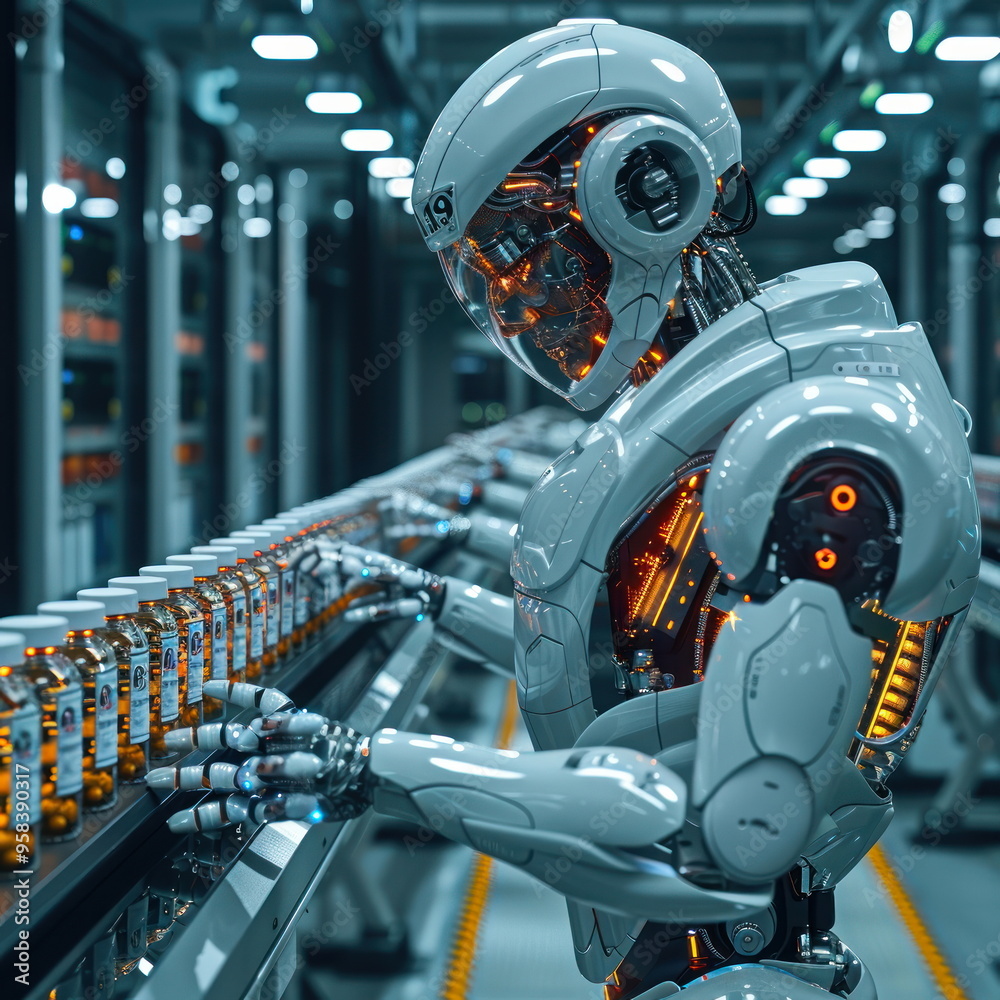 Poster Robot Factory Worker.