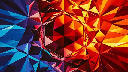 Obraz premium Creative prismatic background with polygonal pattern