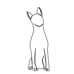 dog sitting sketch, outline, vector on white background