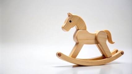 Wooden horse toy on a white background, toy, wooden, horse, vintage, retro, plaything, childhood, object, isolated