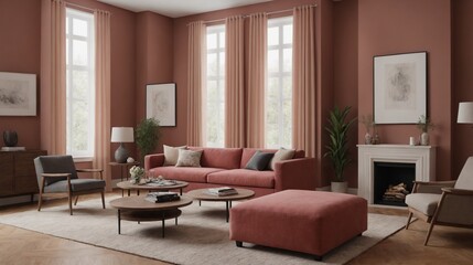 Fototapeta premium Interior of a living room in the house.