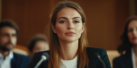 Fototapeta premium Political Debate in a Conference Hall