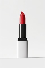 Obraz premium Lipstick Isolated. Red Cosmetic Beauty Product on White Background 3D Rendering