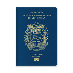 Venezuela Passport Cover with Gold Emblem and Text