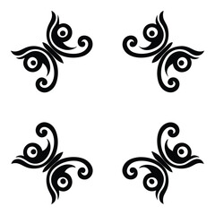 Fototapeta premium Elegant Silhouette Collection: Ornamental Corner Designs Set