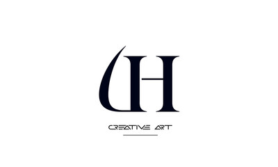 HU, UH, H, U abstract letters logo monogram