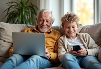 Candid Shot of a Multi-Generational Family Enjoying Quality Time Together