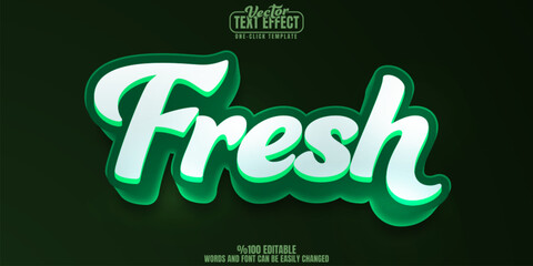 Fresh editable text effect, customizable natural and organic 3d font style