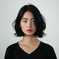 Fototapeta premium Asian mixed race portrait photo face.
