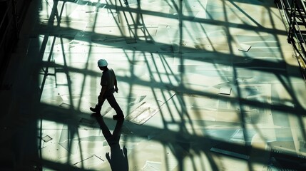 A workman on a construction worksite	