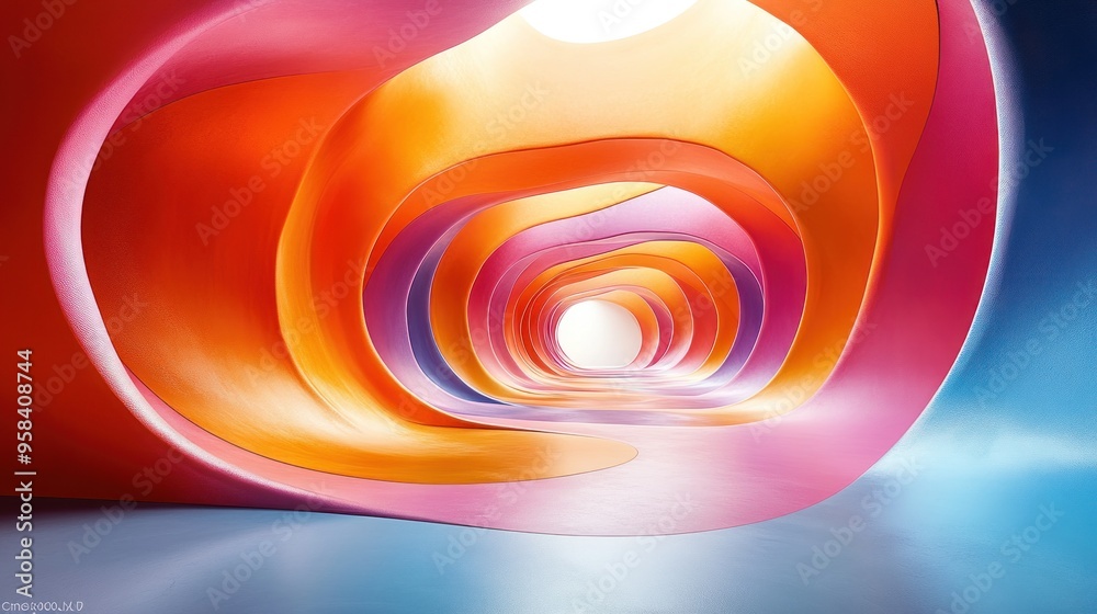 Sticker Abstract Colorful Tunnel