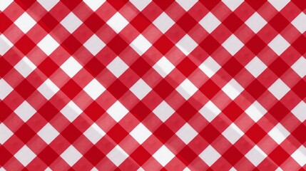 A classic red and white checkered pattern offers a warm and inviting style. Perfect for table settings or picnic themes. Embrace the charm of casual dining with this timeless design. AI