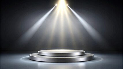 Abstract round podium with spotlight for award ceremony , round, podium, illuminated, spotlight, abstract, award ceremony