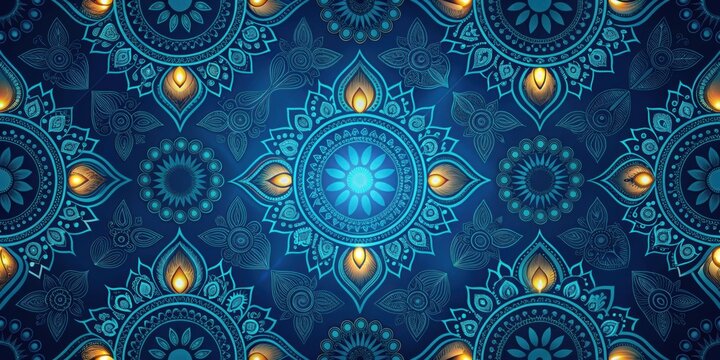 Ornate blue pattern wallpaper for Diwali festival celebration, Diwali, Deepavali, Dipavali, Indian, festival, lights
