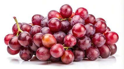Fototapeta premium Isolated bunch of ripe red grapes, fruit, fresh, vine, agriculture, organic, healthy, natural, food, harvest, vineyard
