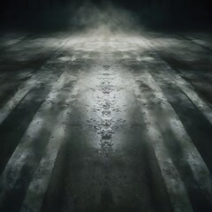 Empty space of Concrete floor grunge texture background with fog or mist and lighting effect.
