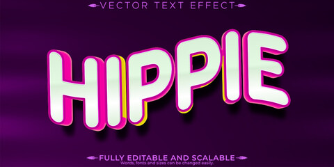 Hippie editable text effect, editable trippy and psychedelic text style