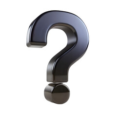 Naklejka premium question mark sign black color isolated on transparent background