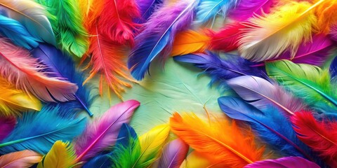 Fototapeta premium Abstract background with colorful feathers , abstract, background, feathers, texture, soft, delicate, vibrant
