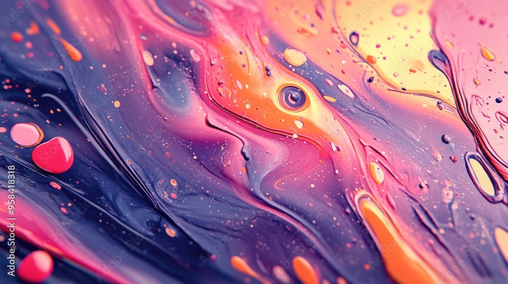 Poster Abstraction paint in a 3D cartoon rendering