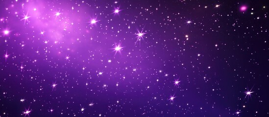 Stars in the night sky with a purple background in a 3D cartoon style rendering