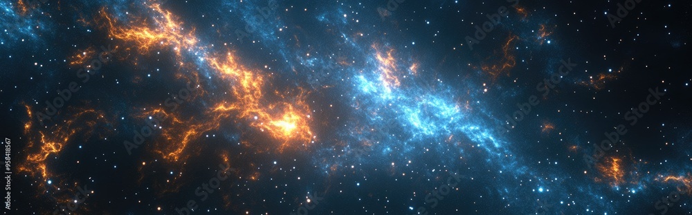 Poster Abstract space background rendered in a 3D cartoon style with a fantasy texture