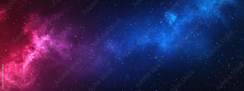 Poster colorful milky way and nebula in blue purple and pink hues featuring a starry night space galaxy bac