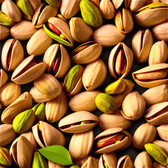 pistachios on top view isolated on a white background