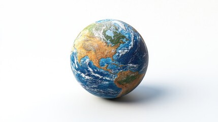 Fototapeta premium Isolated on a white background a 3D cartoon rendering of a globe