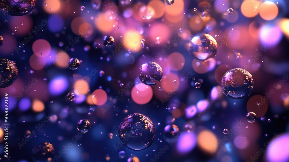 Poster stunning backdrop featuring beads particles and simulated effects 3d illustration 3d rendering