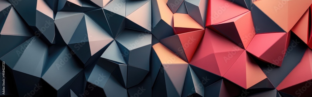 Poster Geometric background created through 3D rendering