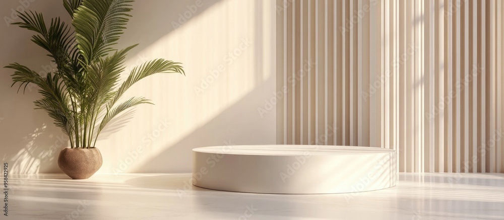 Poster abstract 3d render of a winner s podium in a modern room setting